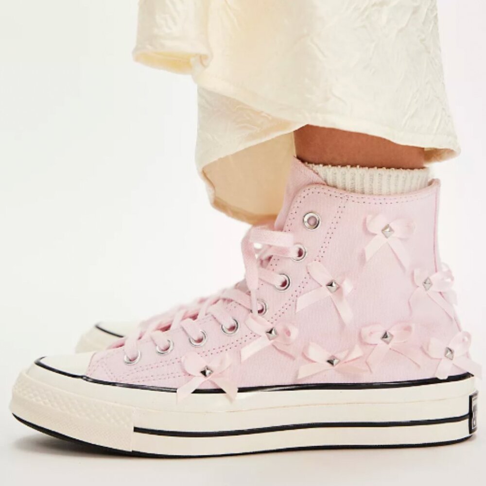 Pink Bows and Studs Converse